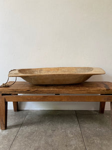 Large Rustic Wooden Dough Bowl