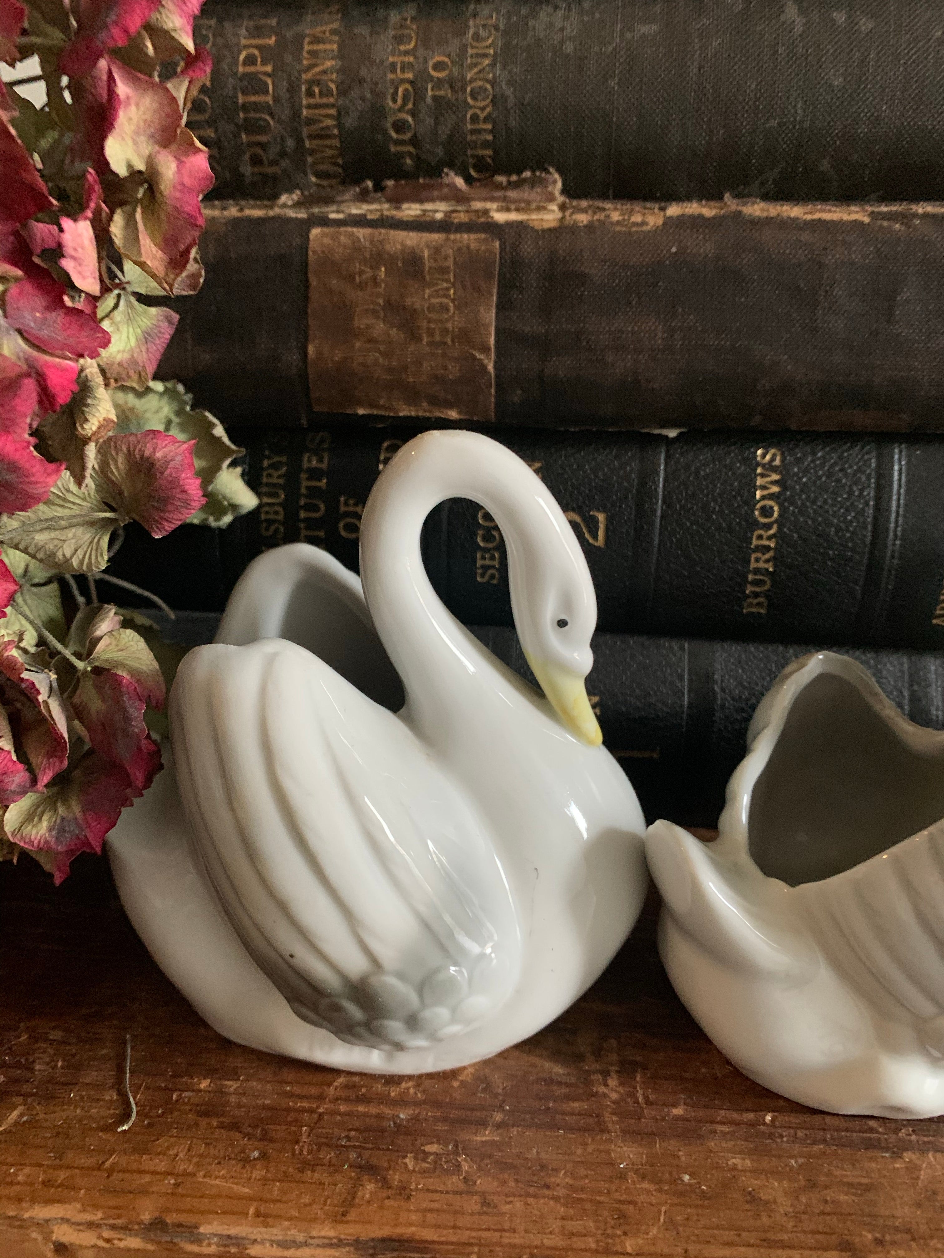 Trio of Porcelain Swans