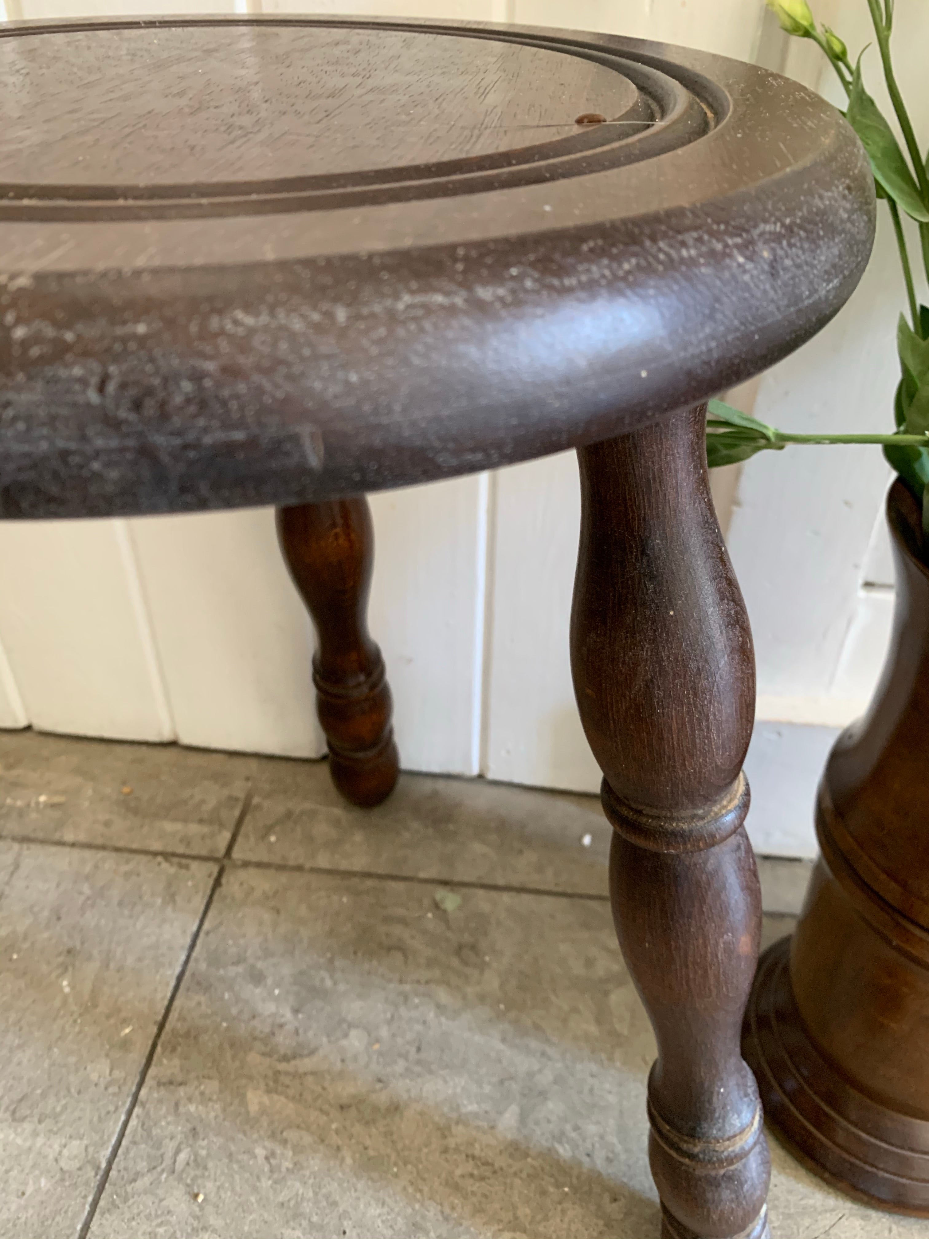 Tall French Vintage Milking Stool