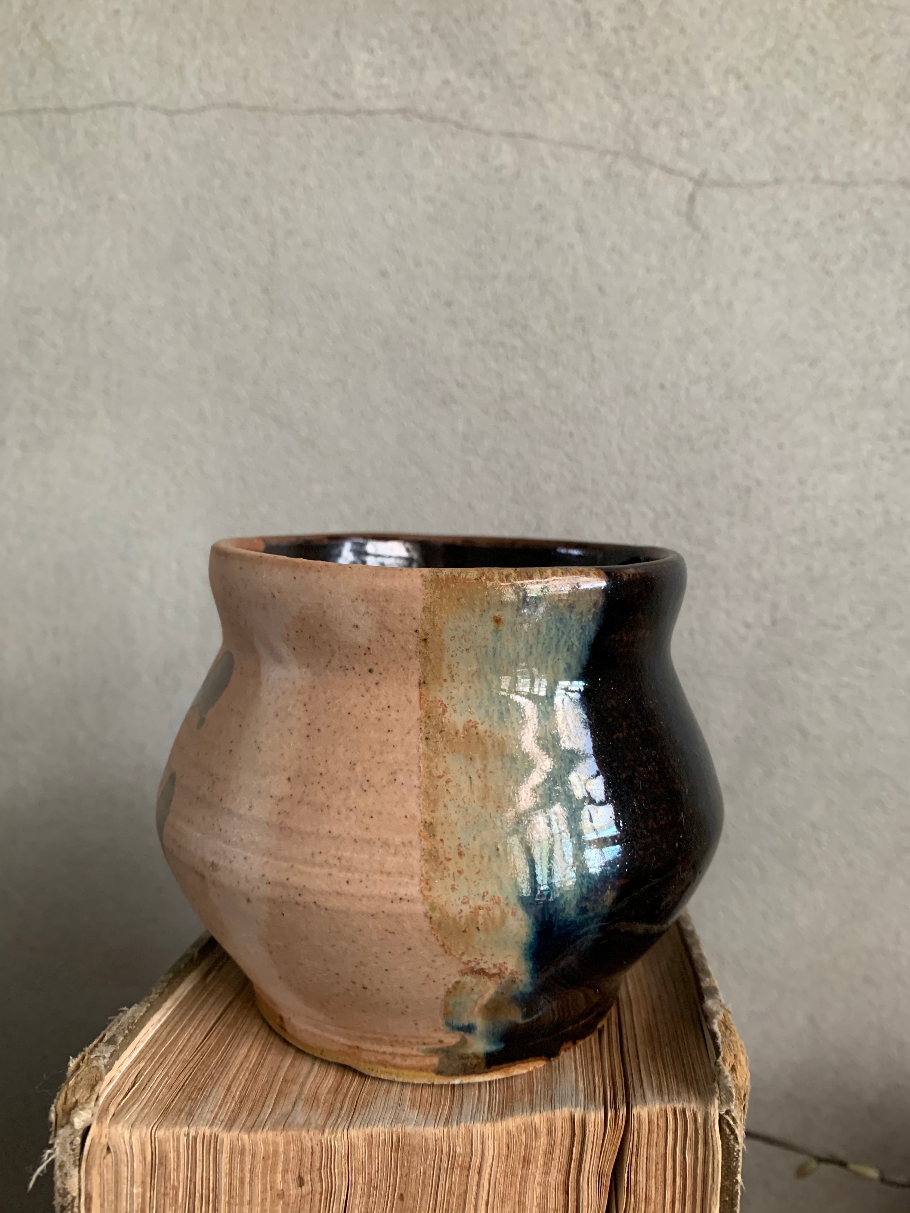 Part-Glazed Studio Pottery Pot