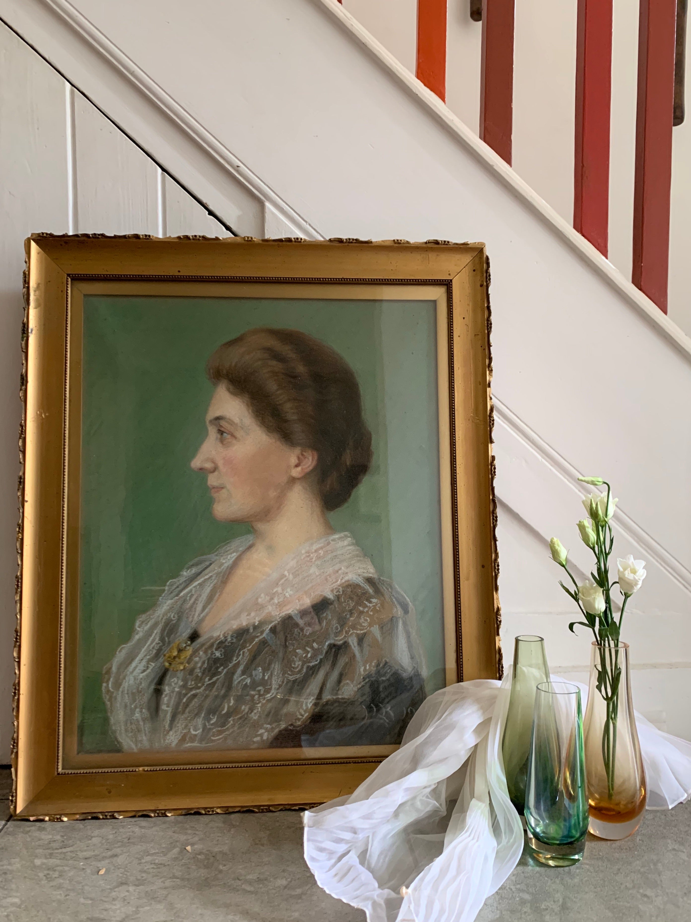 Early 1900s Pastel Portrait of a Lady