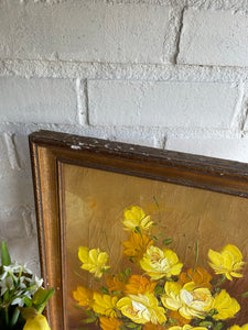 Small Floral Still-Life: oil on canvas signed