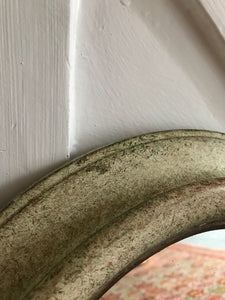 Small Oval Mirror with mottled frame and gold flecks