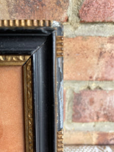 Pair of Tiny 18th Century Framed Mezzotint of Ladies in Hats