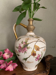 Antique Porcelain Pitcher with floral lace detail
