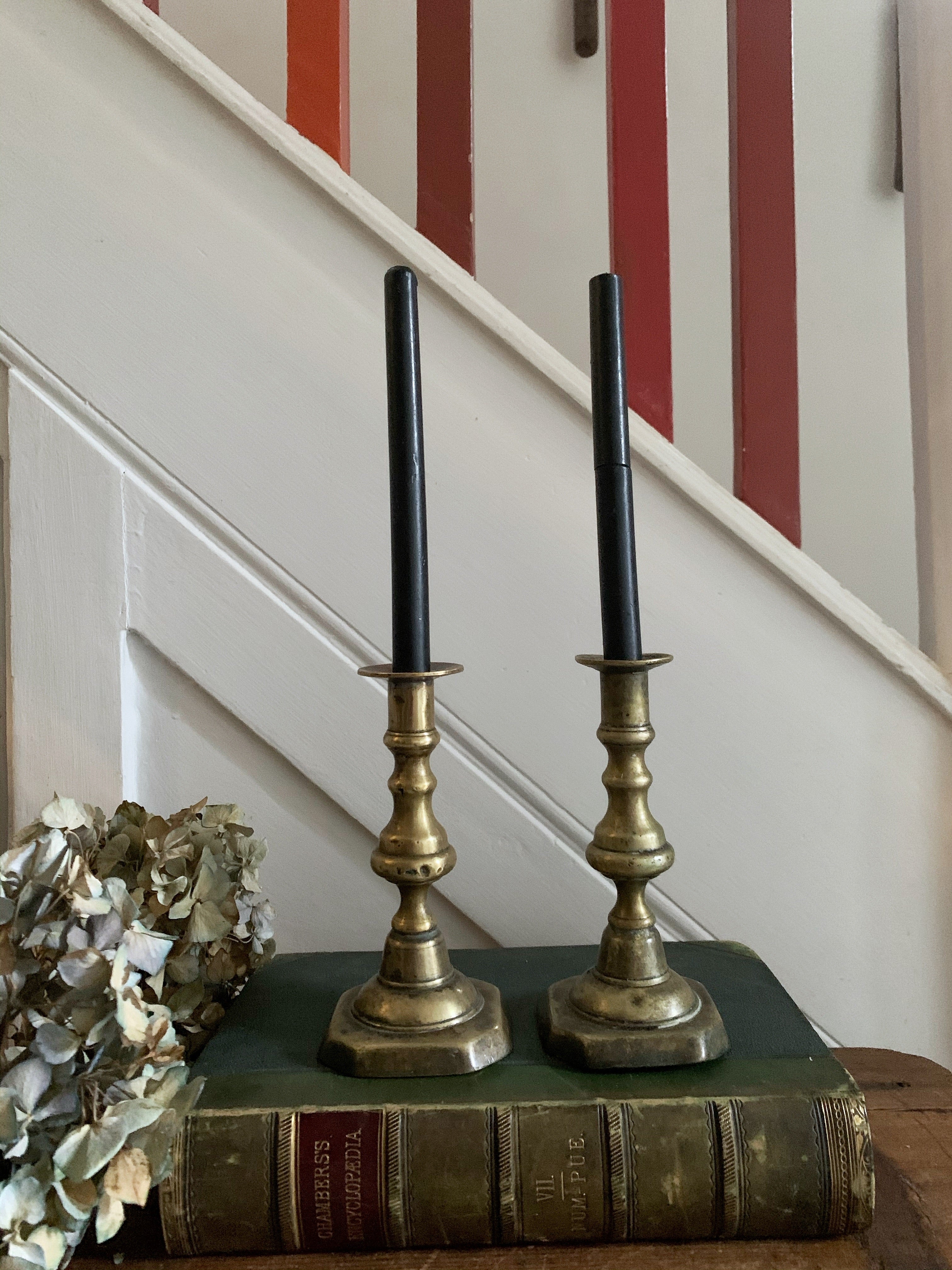 Small Vintage Brass Candlesticks