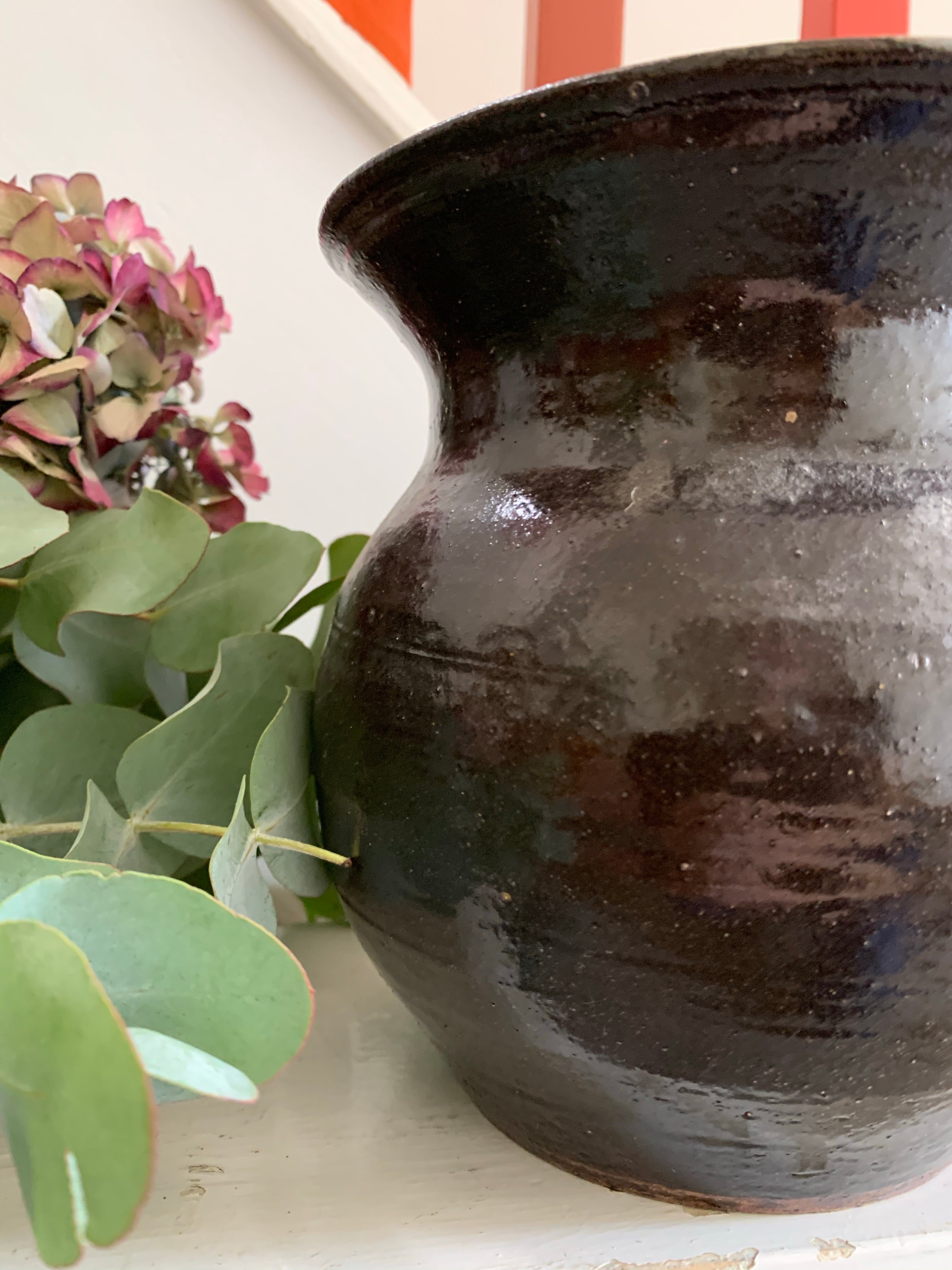 Chocolate Brown Glazed Vase