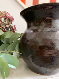 Chocolate Brown Glazed Vase