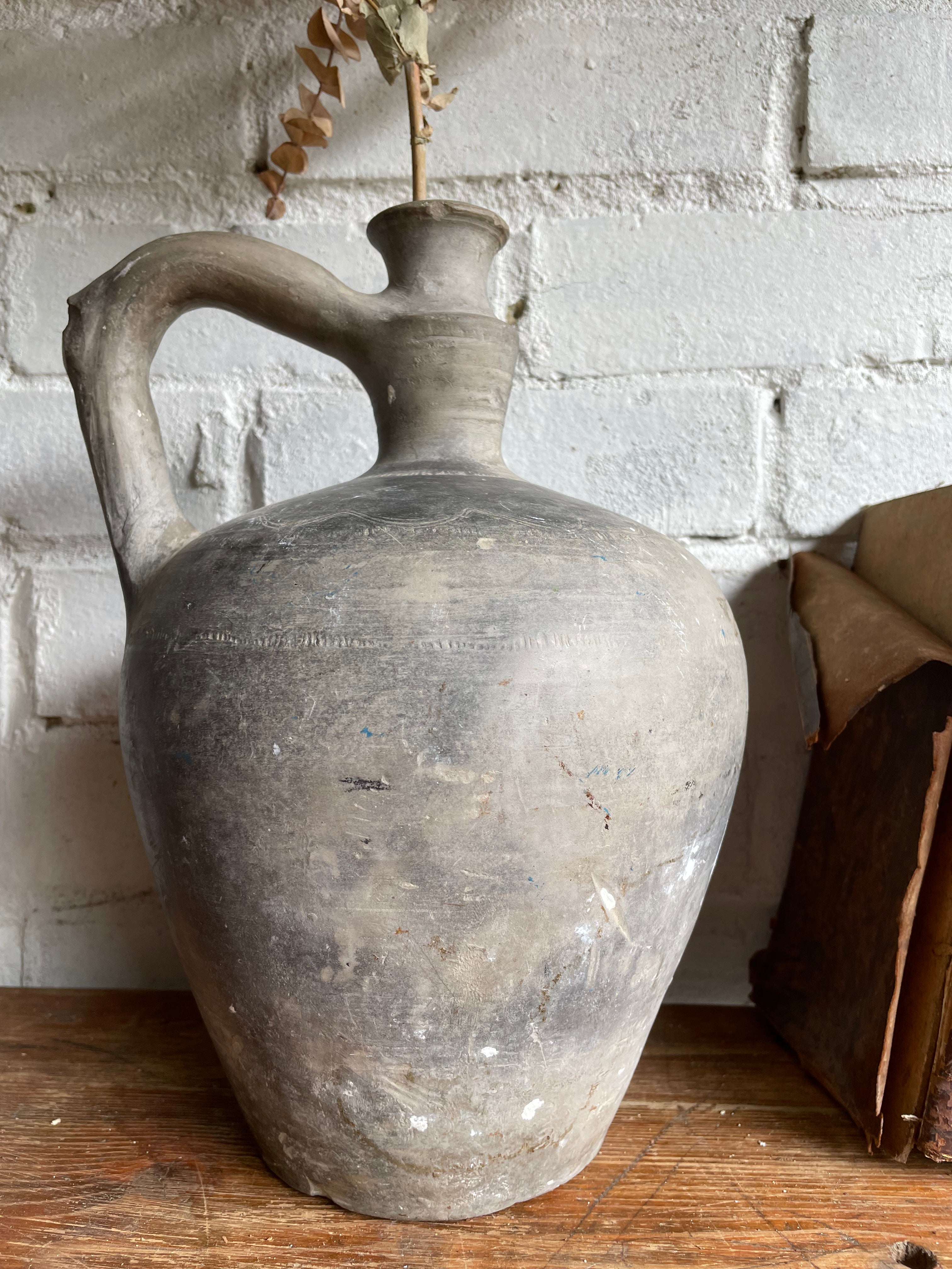 Matte Black Earthenware Vase