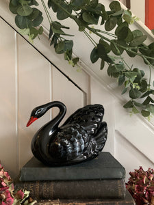 Ceramic Swan Flower Posy with White Feather Detail