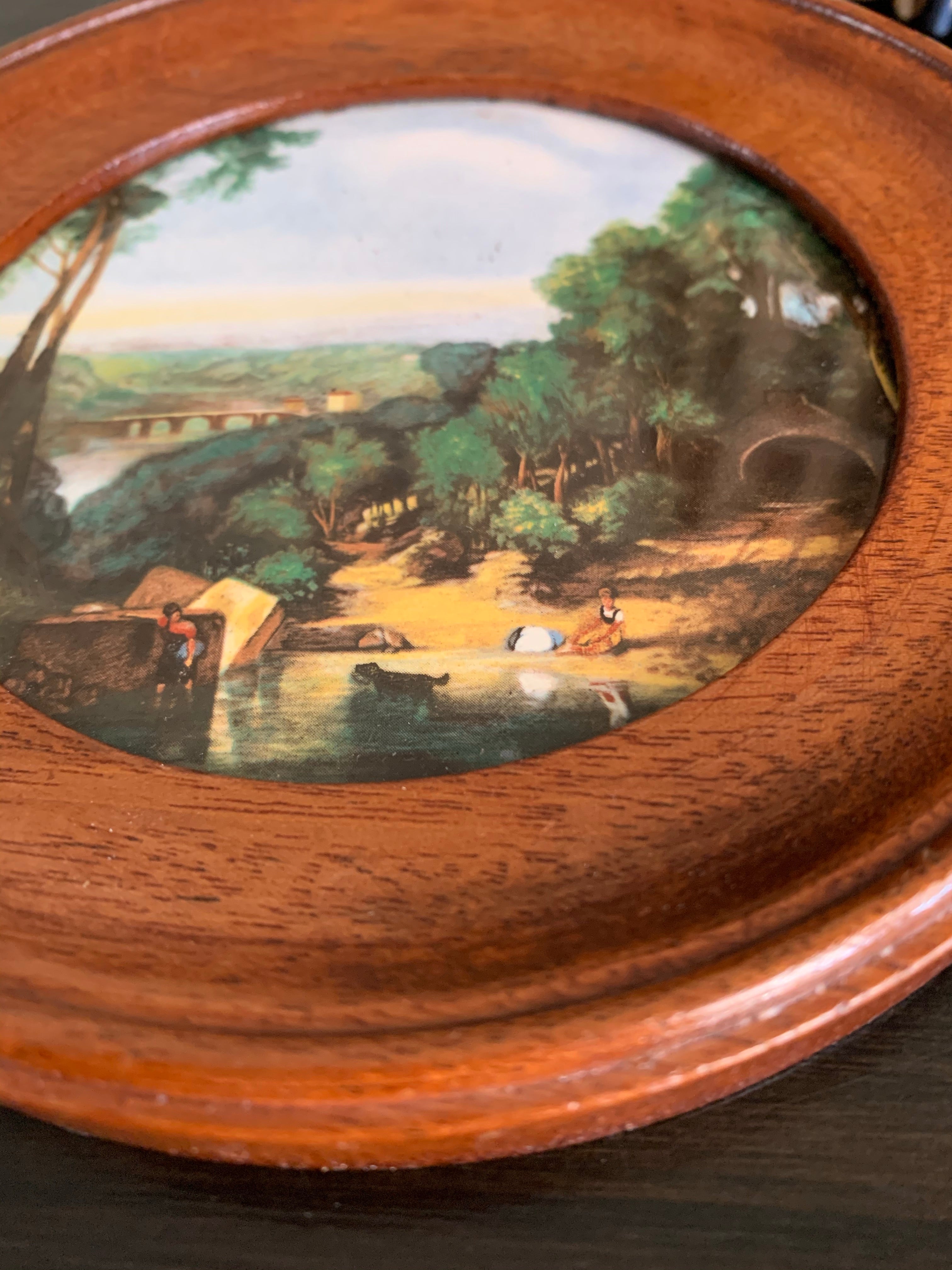 Miniature Framed Porcelain Landscape Painting