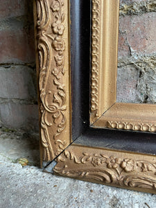 Large Decorative Wood & Gilt Frame