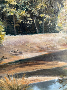 Antique landscape: Oil on Wood Board