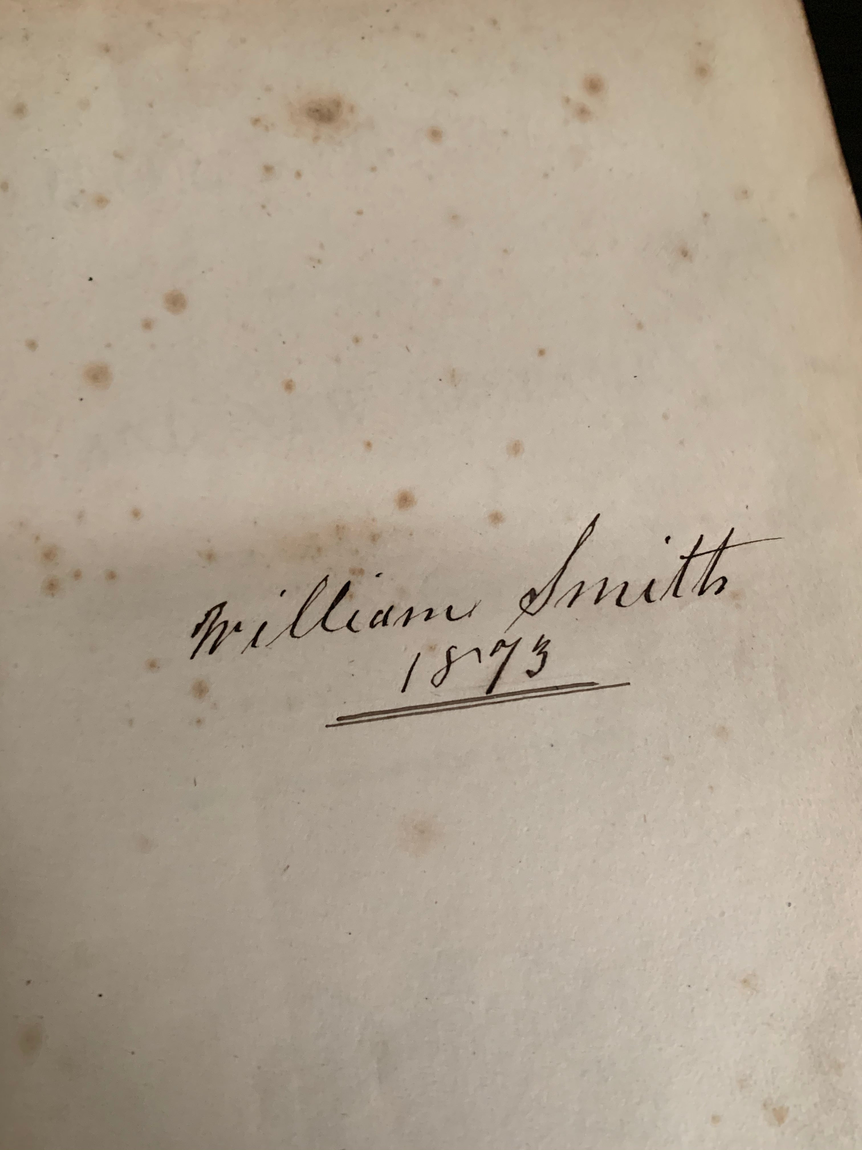 19th Century Leather Bible with handwritten detail