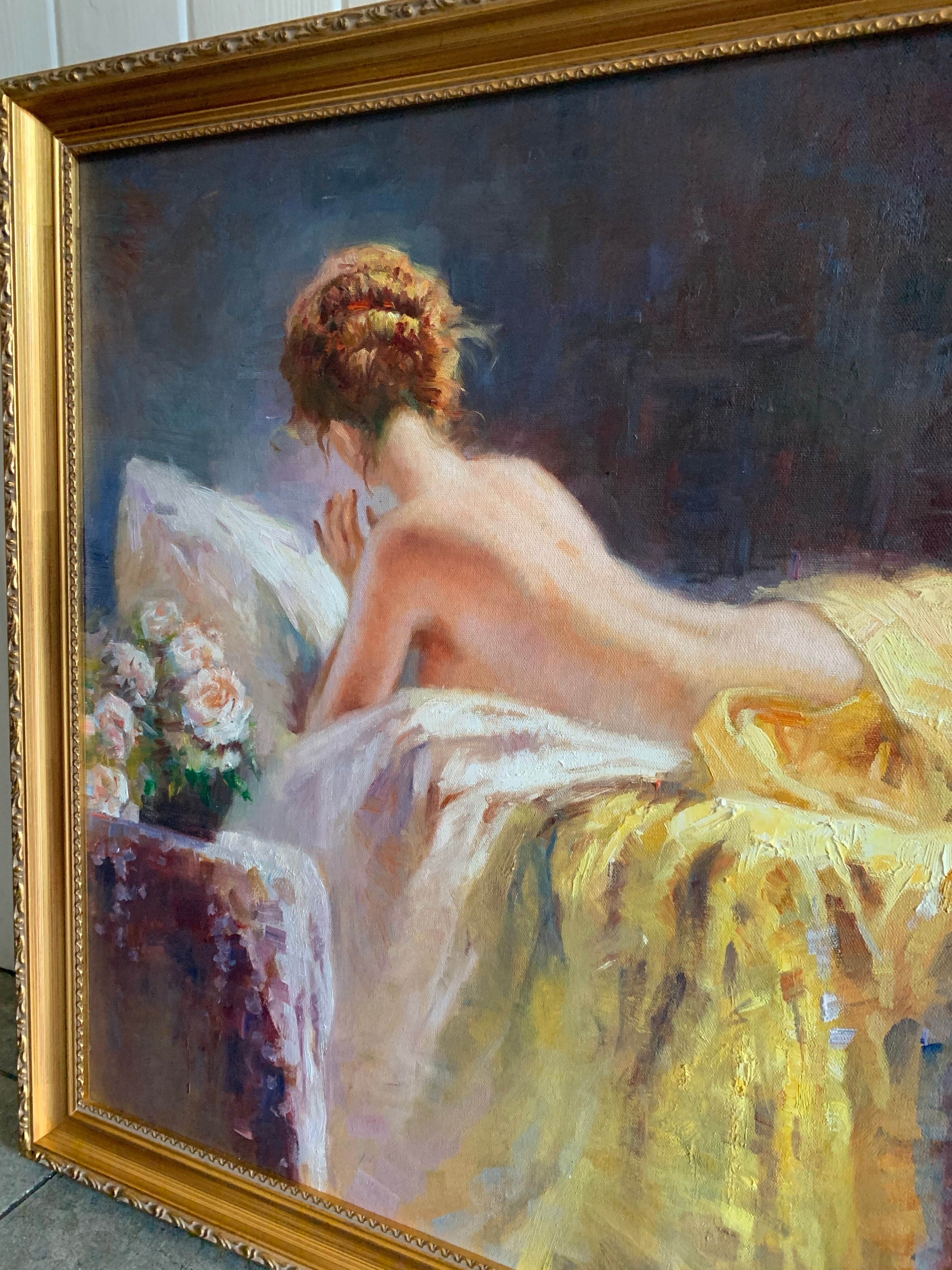 Original Nude - Large Gilt Framed Oil