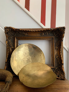 Trio of shallow vintage brass spice dishes