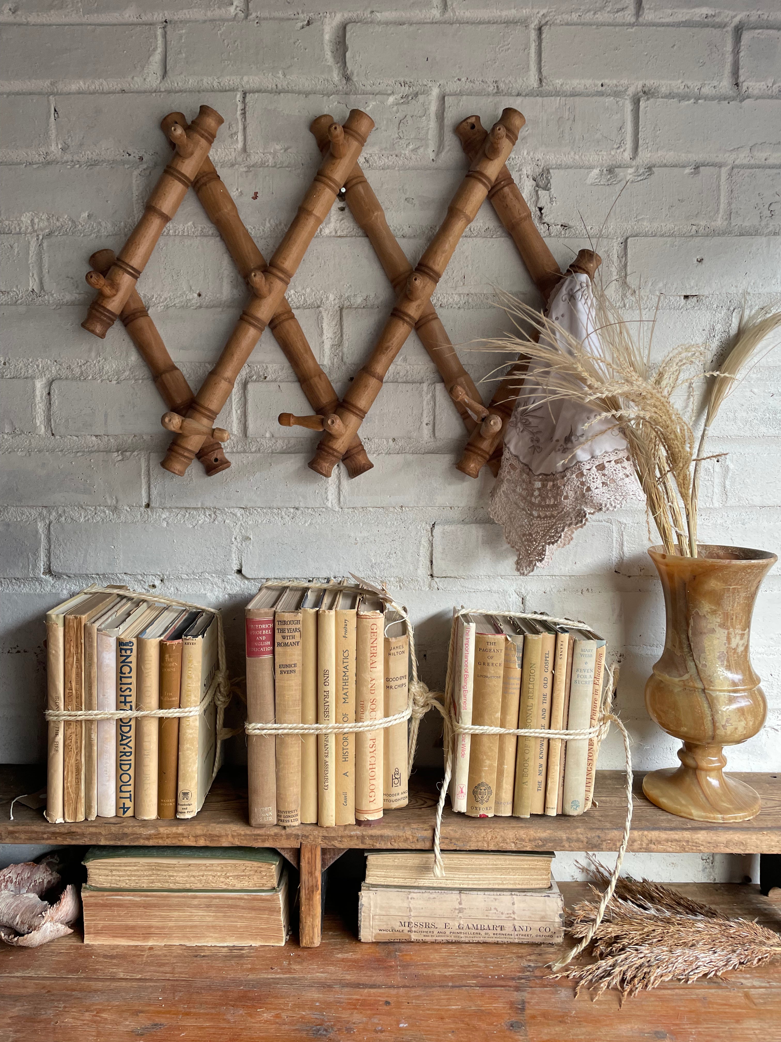 1930s Accordion Bamboo Coat & Hat Rack