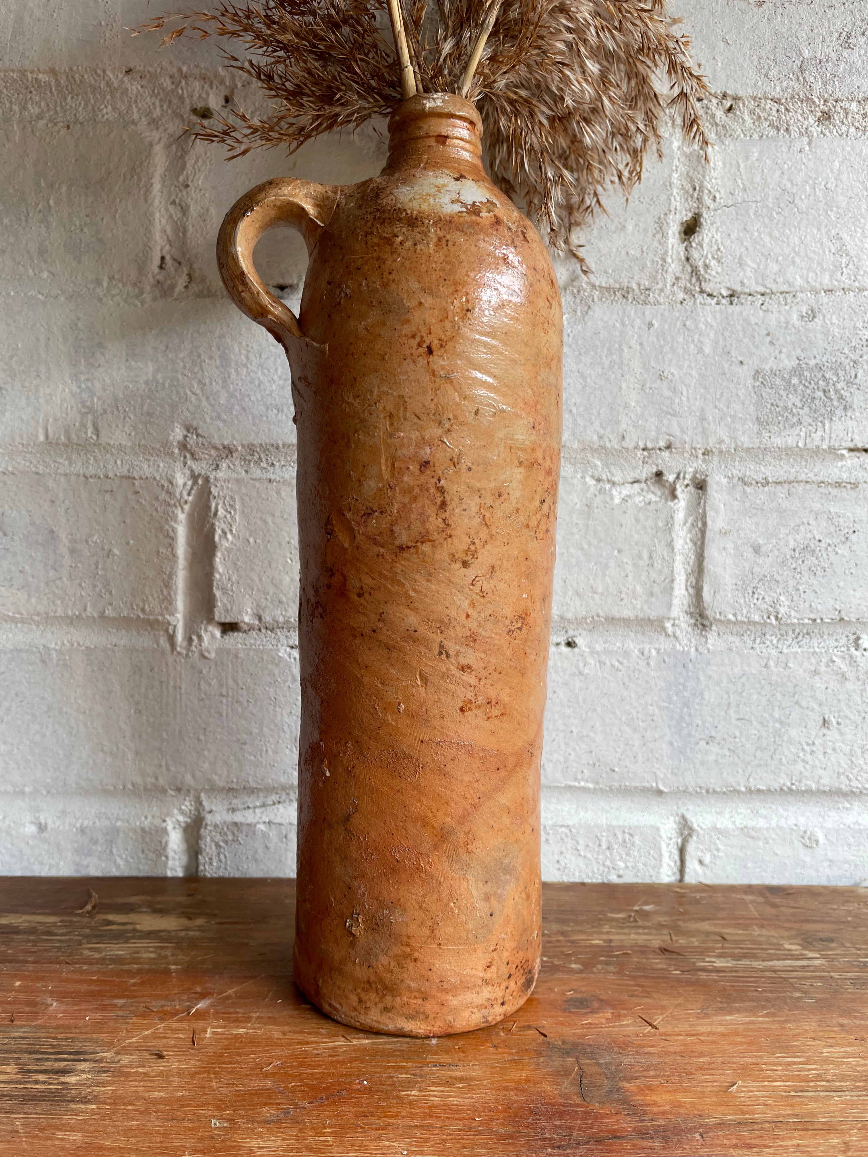 19th Century Ceramic Bottle/Candleholder with Engraved No. 1