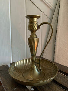 Brass Wee Willie Winkie Fluted Candle Holder