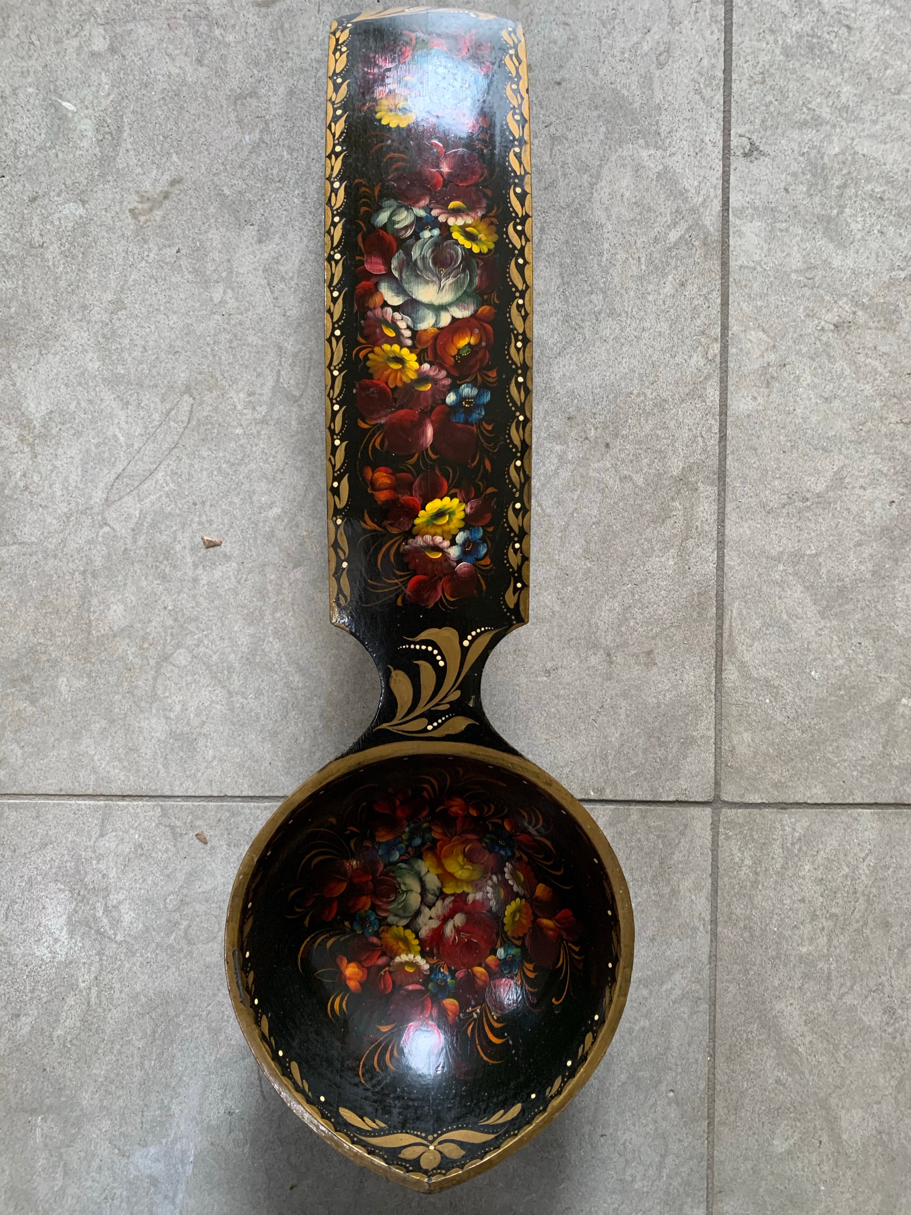 Oversized Antique Papier Mache Ladle