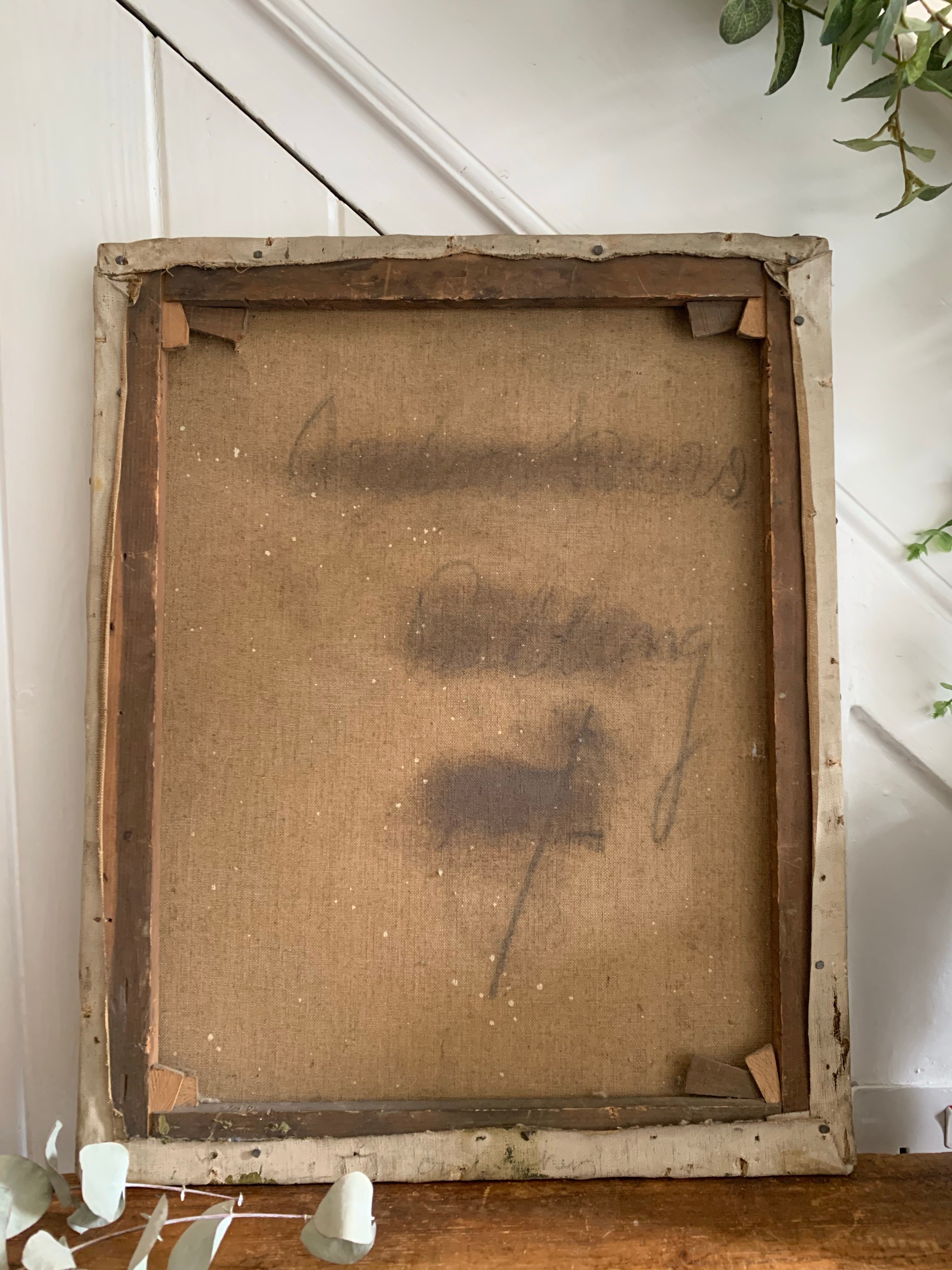 Moody Tree:  Antique Oil on Canvas signed 1915