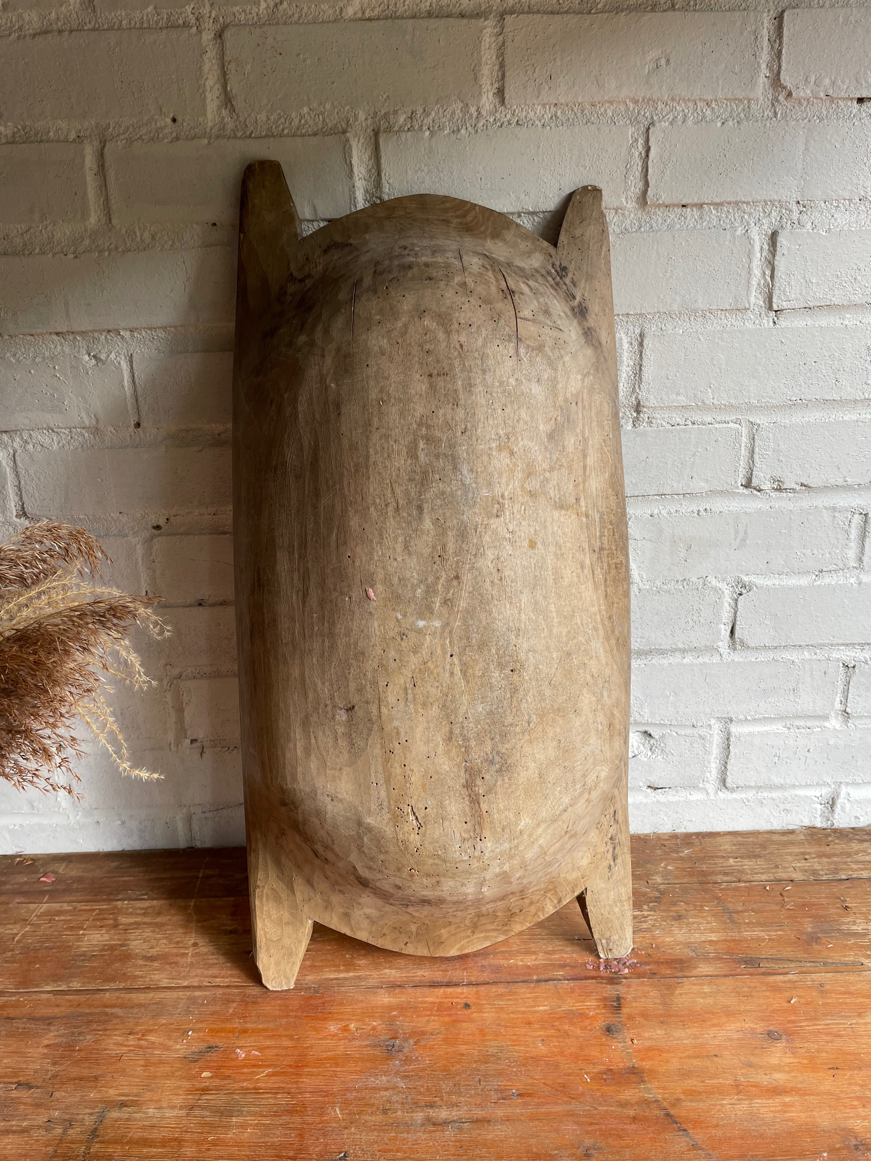 Large Wooden Dough Bowl 2