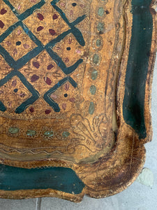 Florentine Wood Gilt Tray - Green & Gold