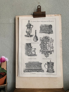 19th century bookplate of exhibits from the South Kensington Museum