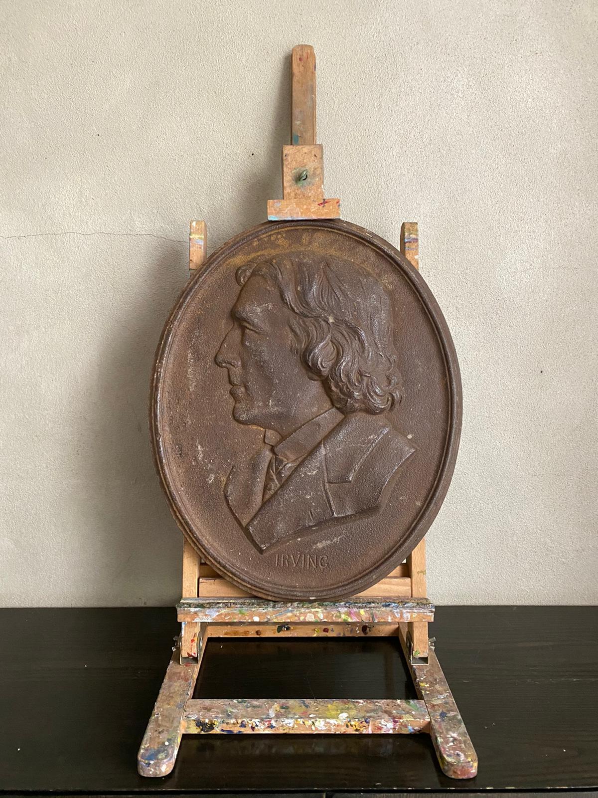 Victorian Cast Iron Plaque of Sir Henry Irving