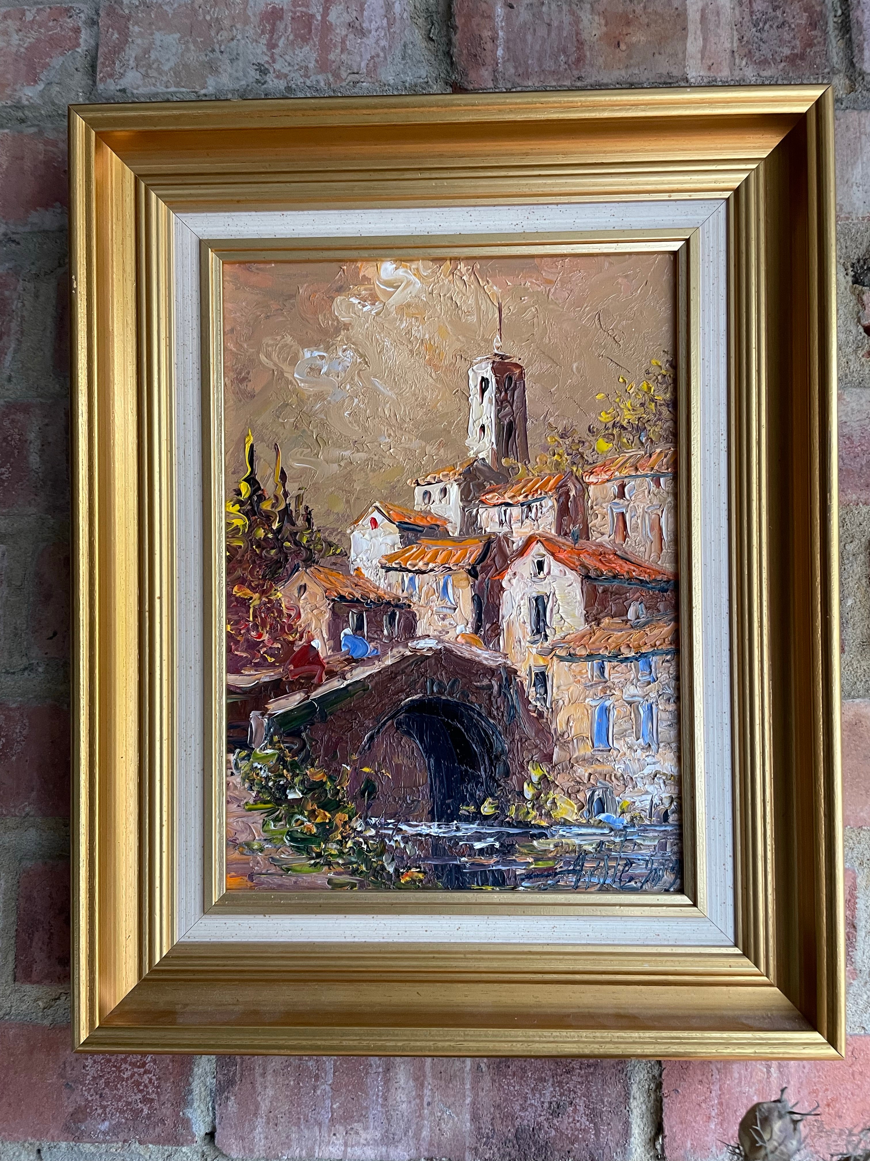 French Village: Impasto Oil Painting