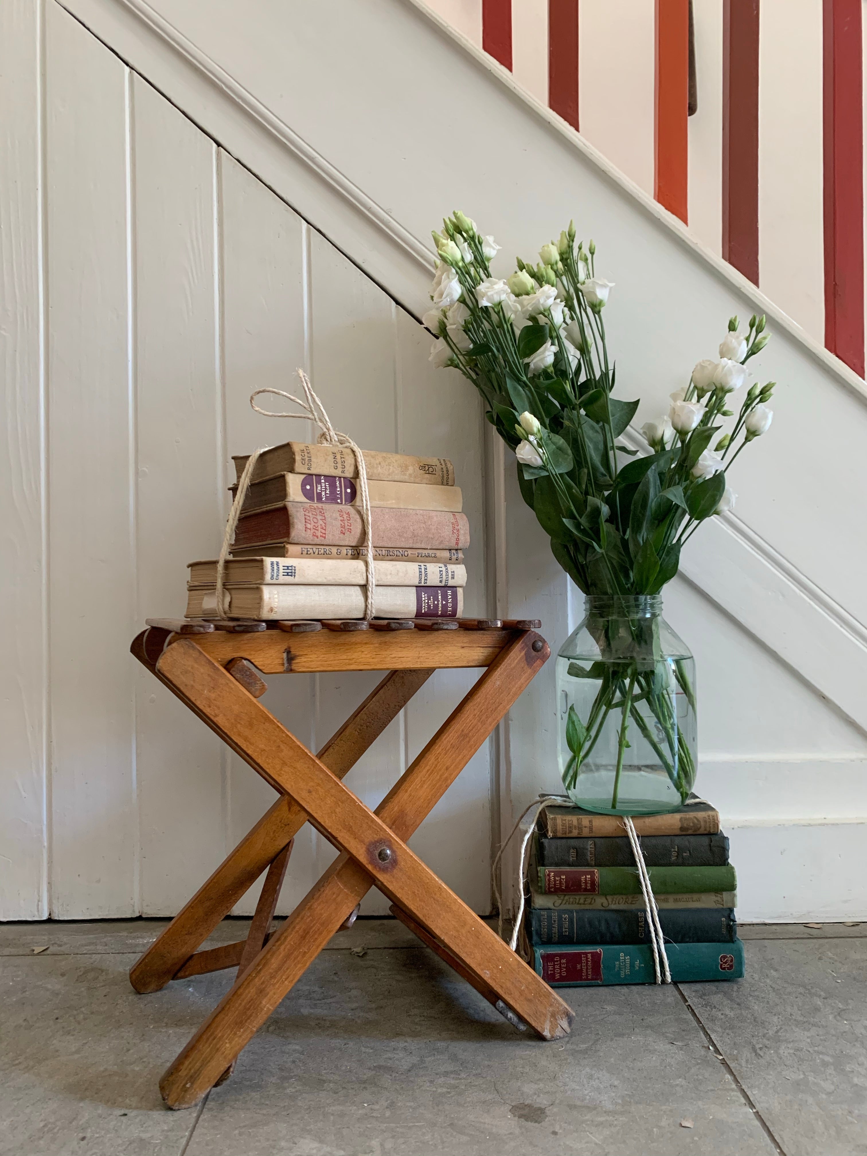 Vintage Wooden Folding Stool