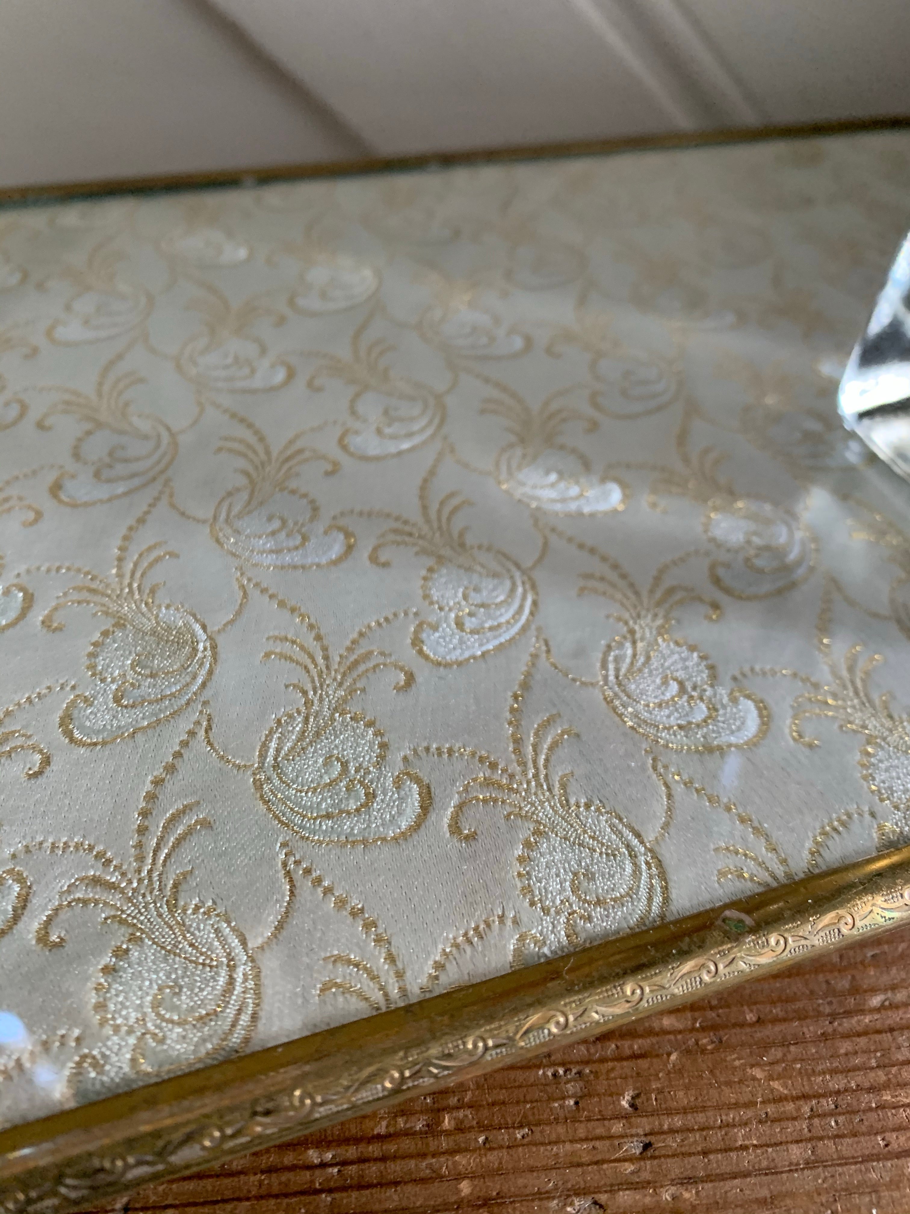 Lace and Gilded Metal Tray