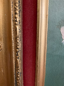 Small Floral Oil Painting with Gilt Frame