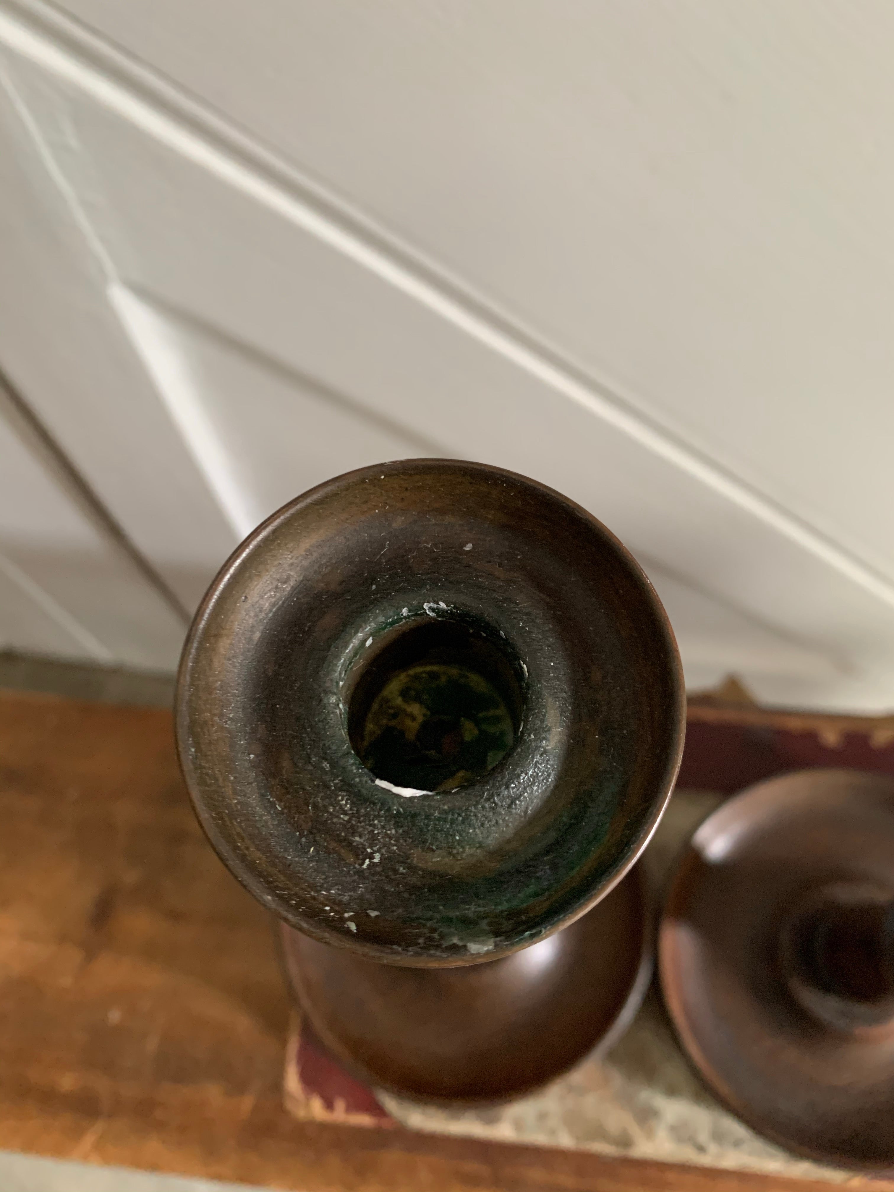 Antique “Barley Twist” Wooden Candlesticks
