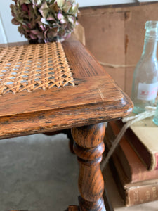 Vintage Stool with Cane Seat