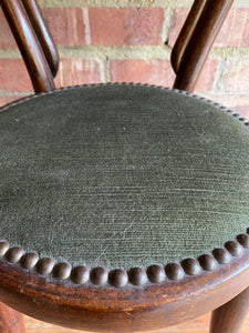 Little Bentwood Chair with Studded Green Velvet Seat