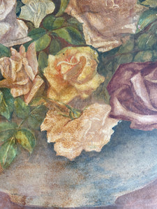 Muted Floral Still Life: Oil on CardBoard