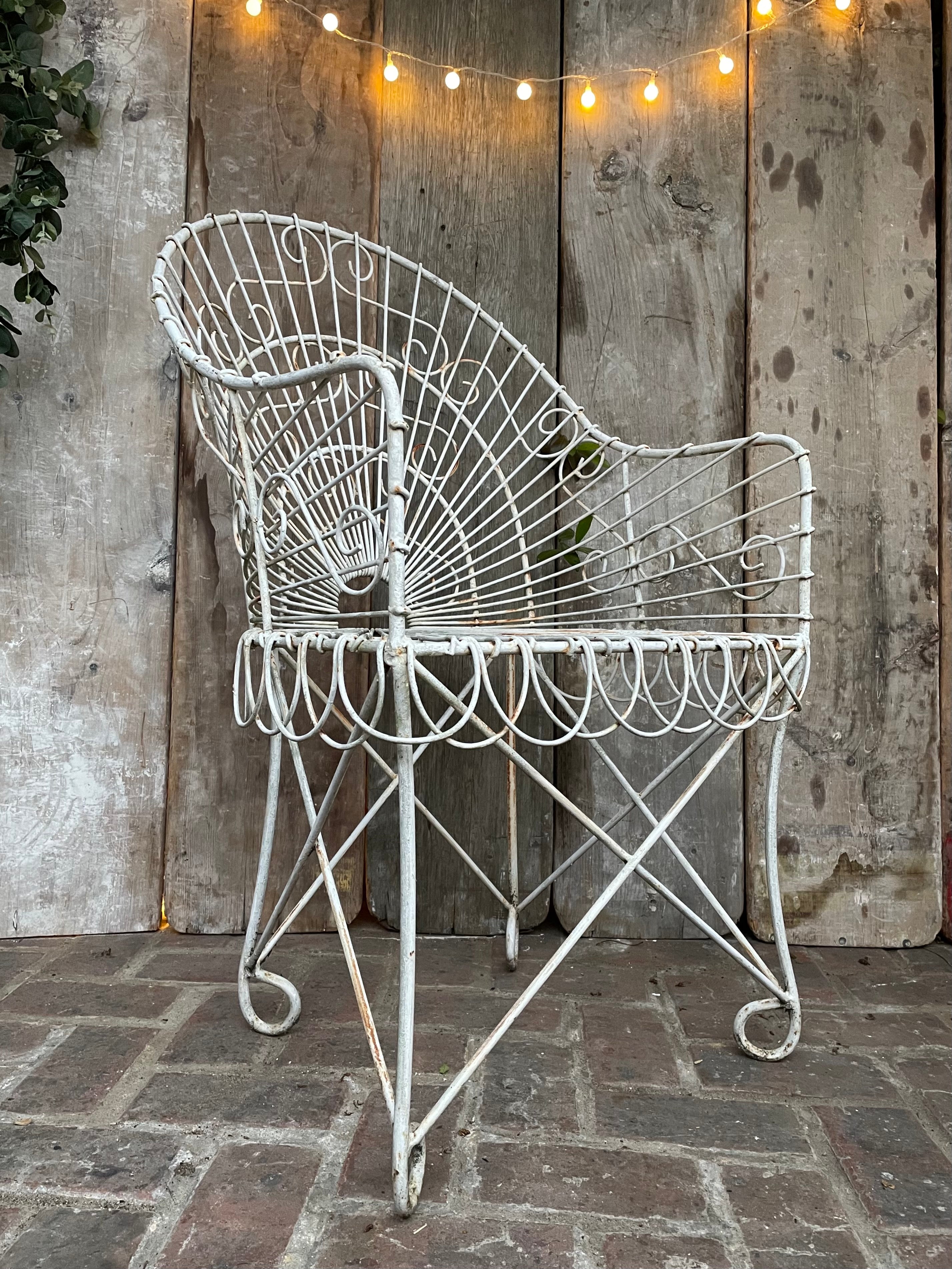 Beautiful Vintage Wire Work High Backed Chair