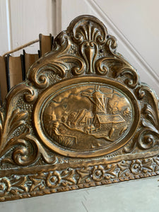 Small Ornate Decorative Brass Metal Mirror