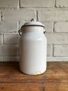 White Enamel Milk Can 2