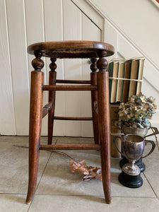 Vintage Stool with Cane Seat