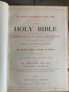 1800s Large Antique Family Bible