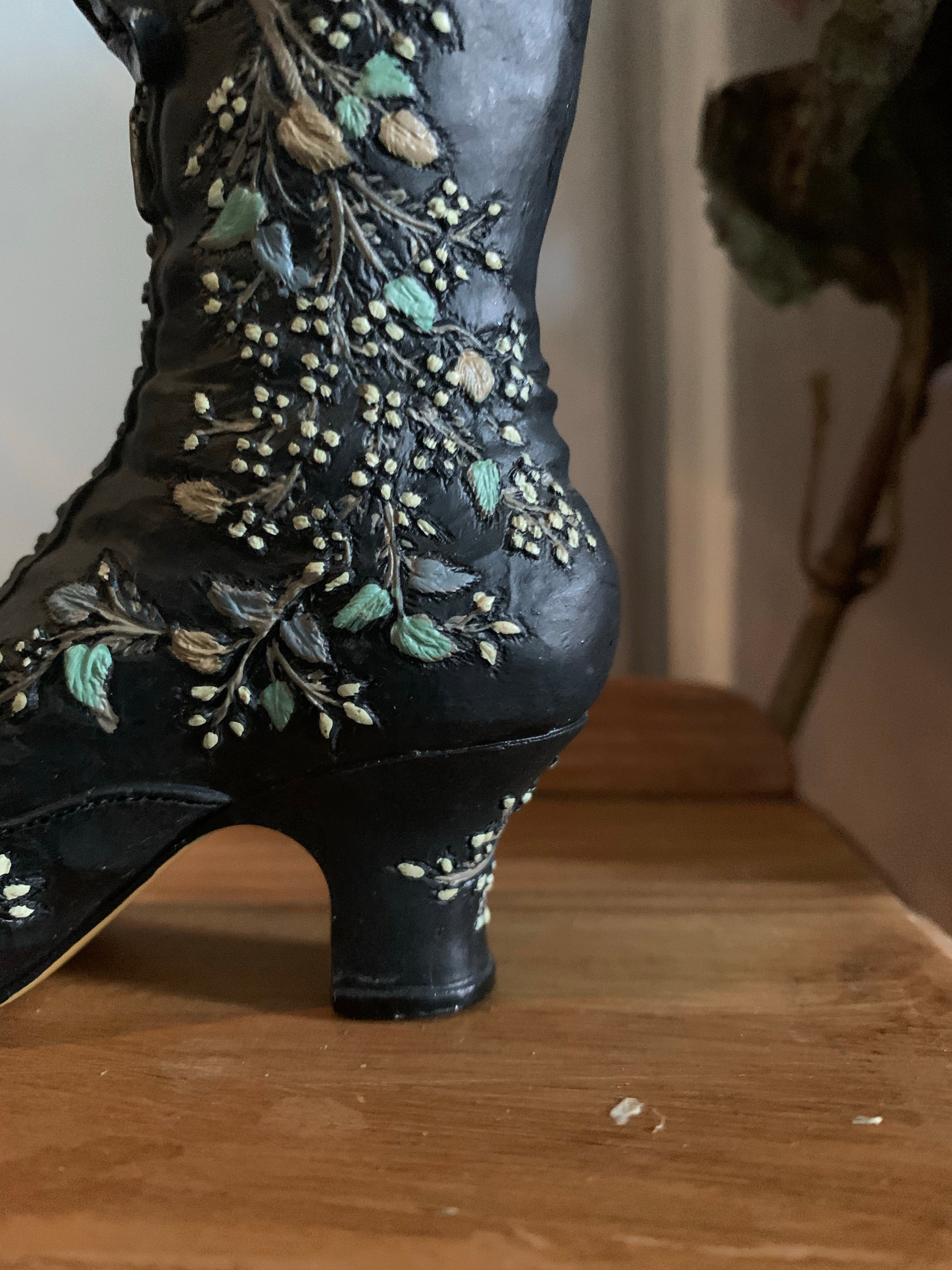 Miniature Ceramic & Resin Victorian Boot