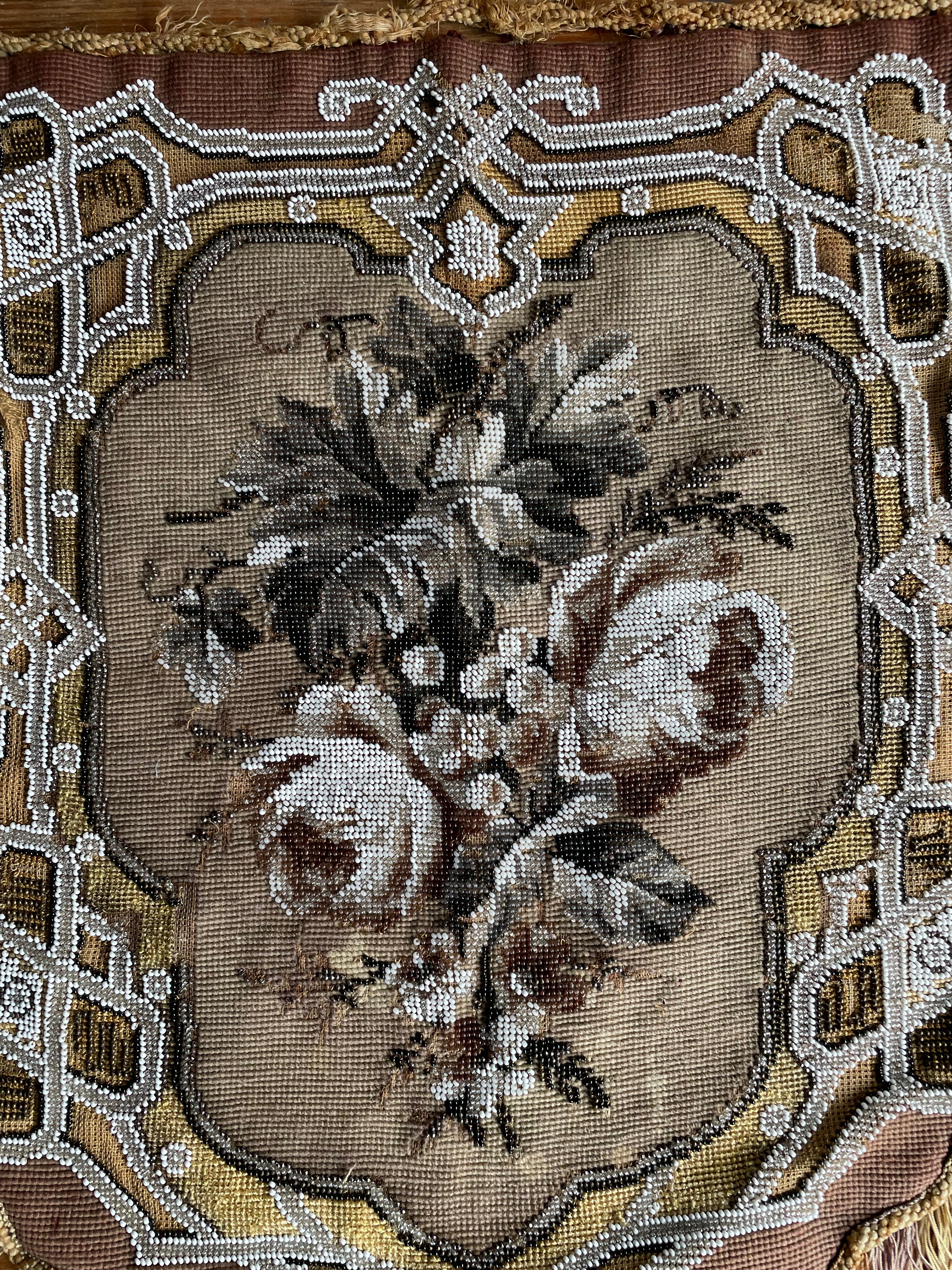 Victorian Beadwork Textile Shield