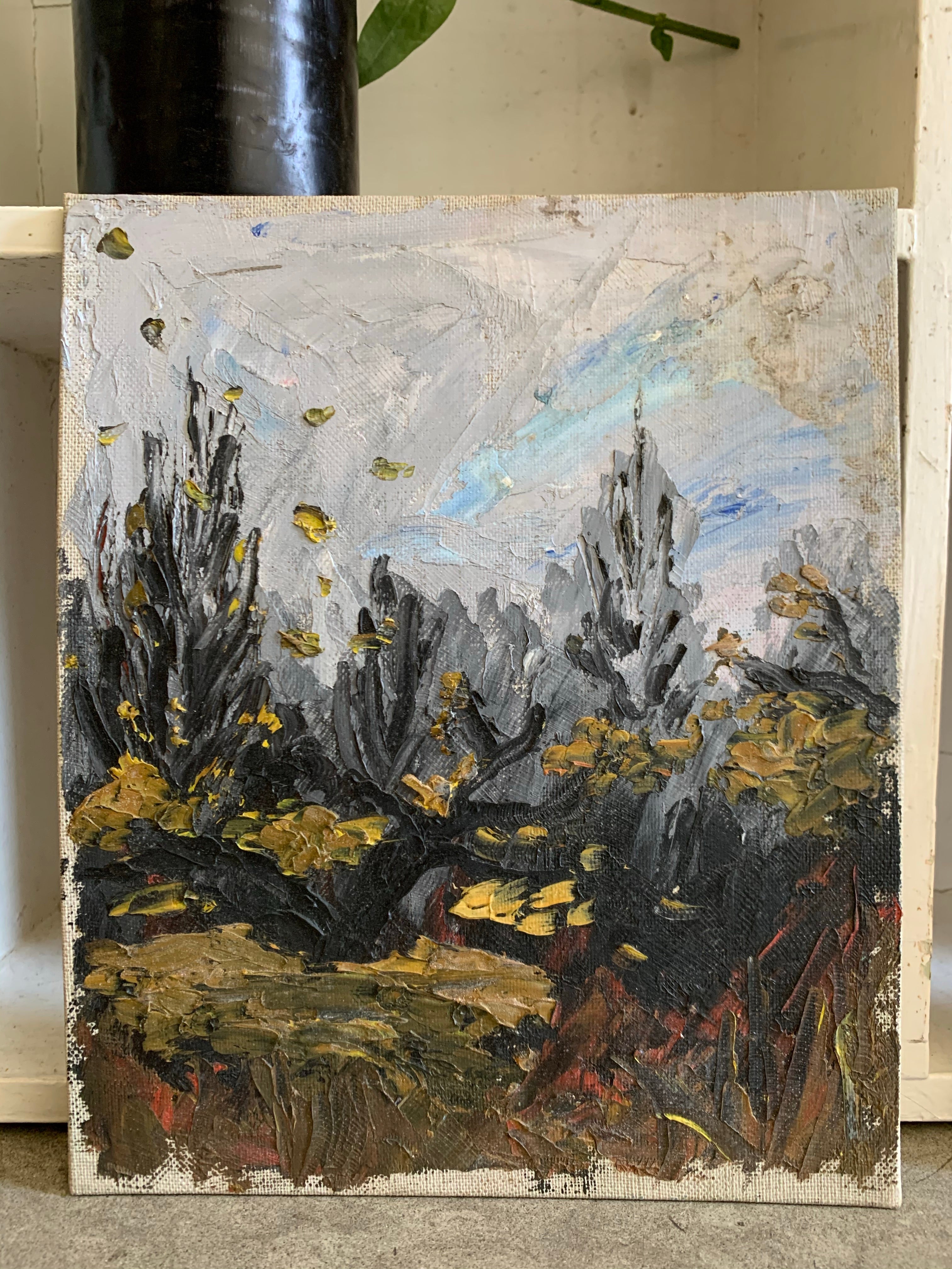 Moody Forest: Small Oil on Board