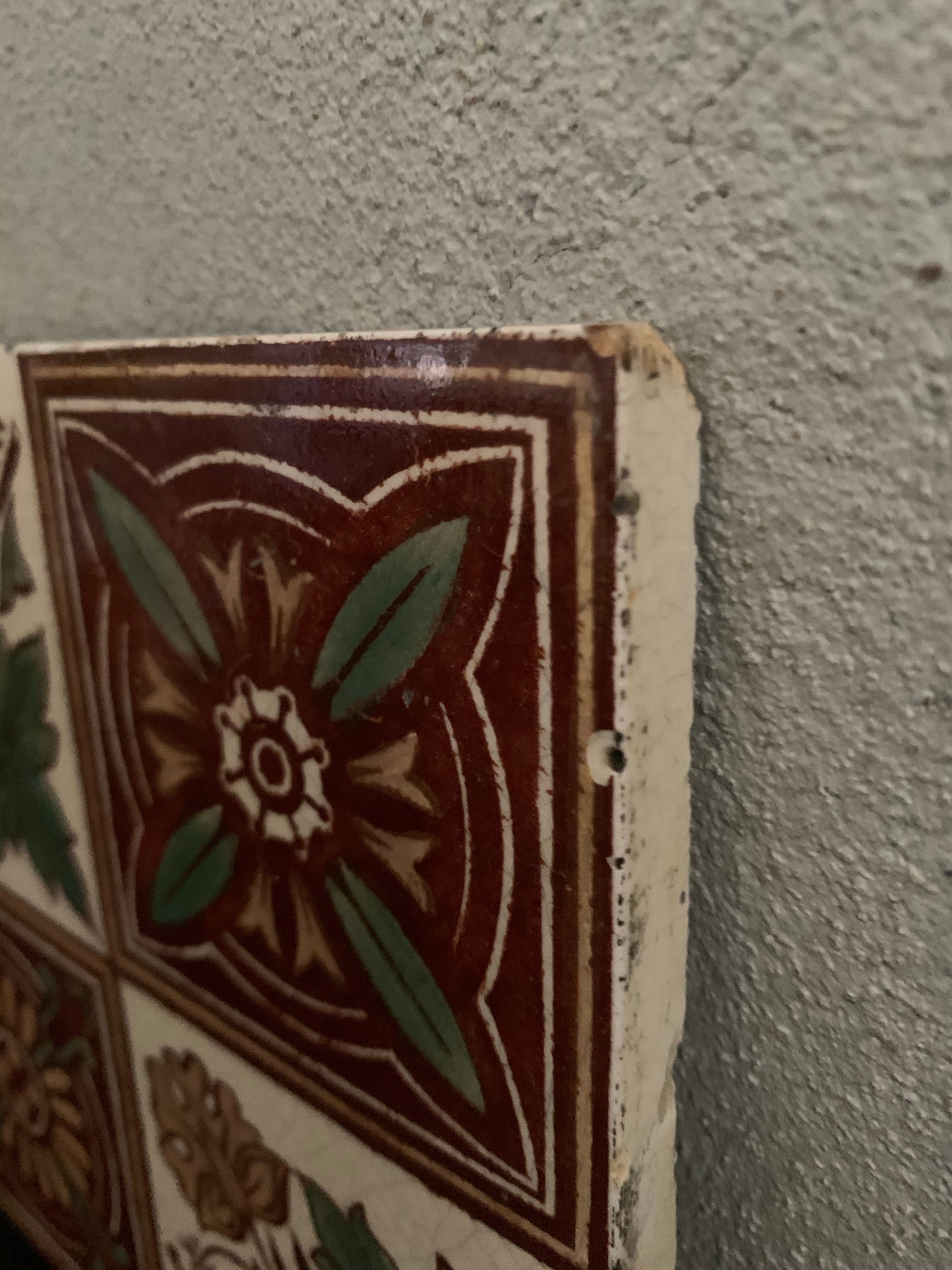 Antique Victorian Pottery Tile 1