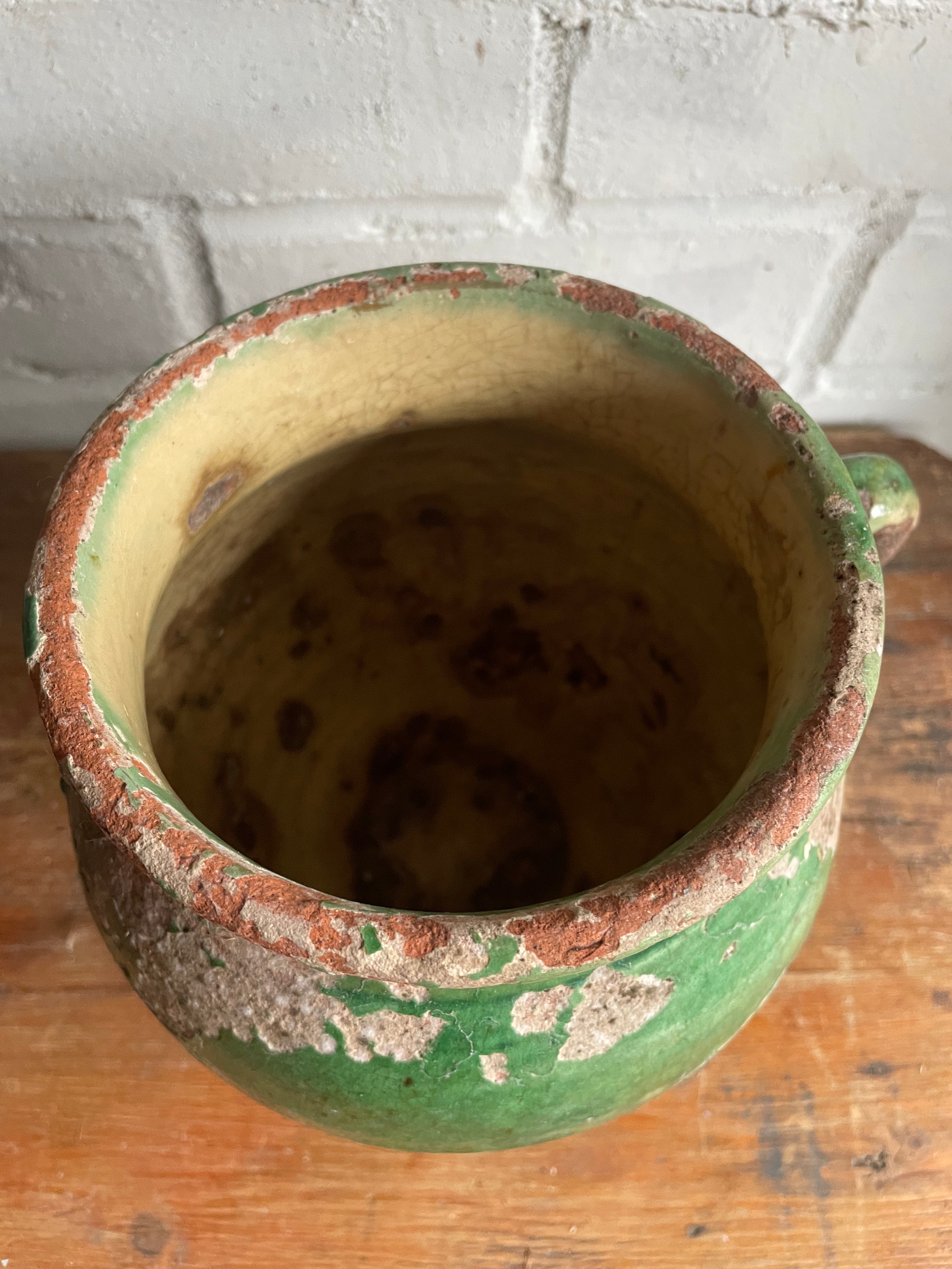 Small 19th Century French Green Confit Pot