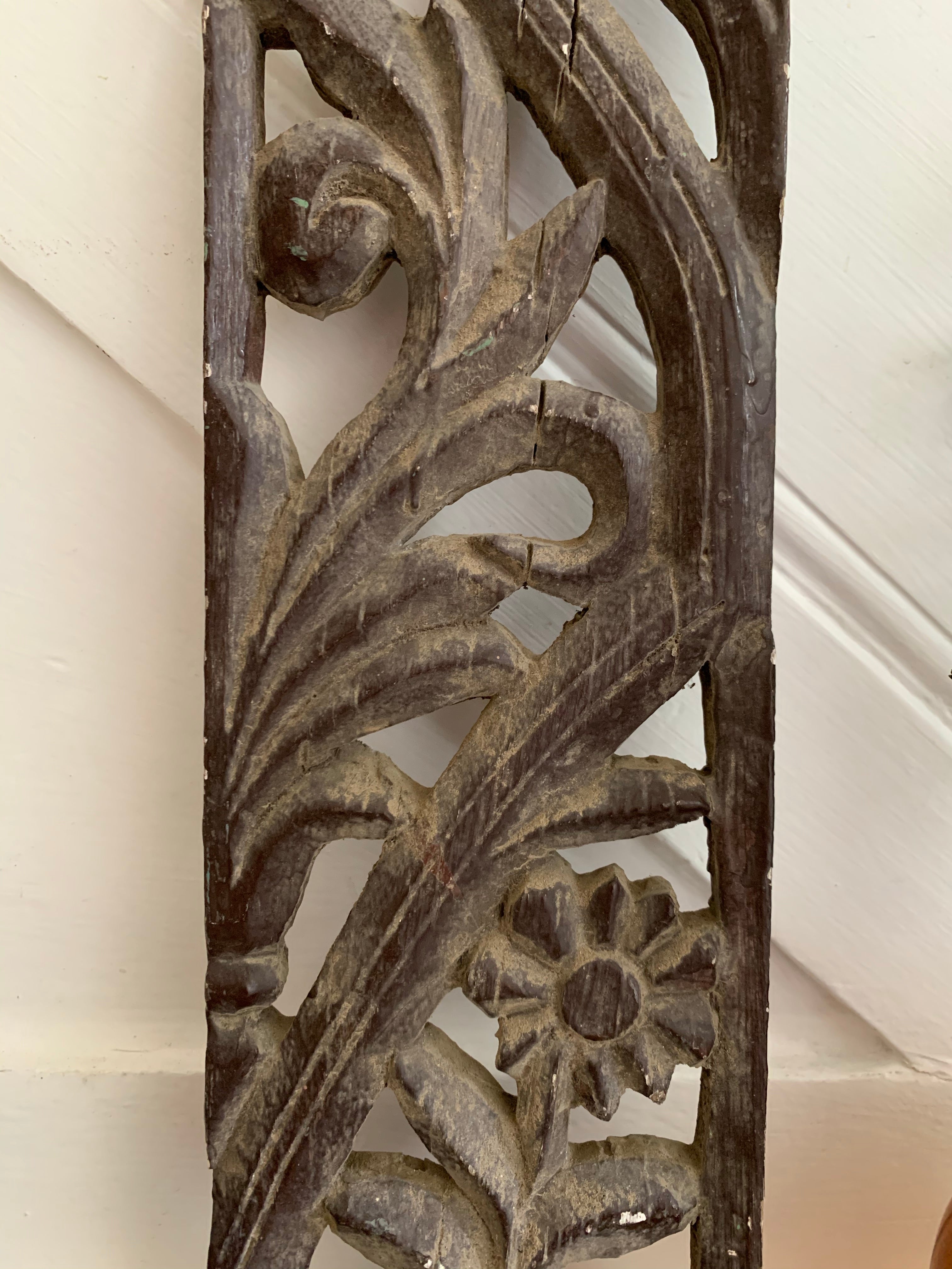Hand-Carved Decorative Wood Panel
