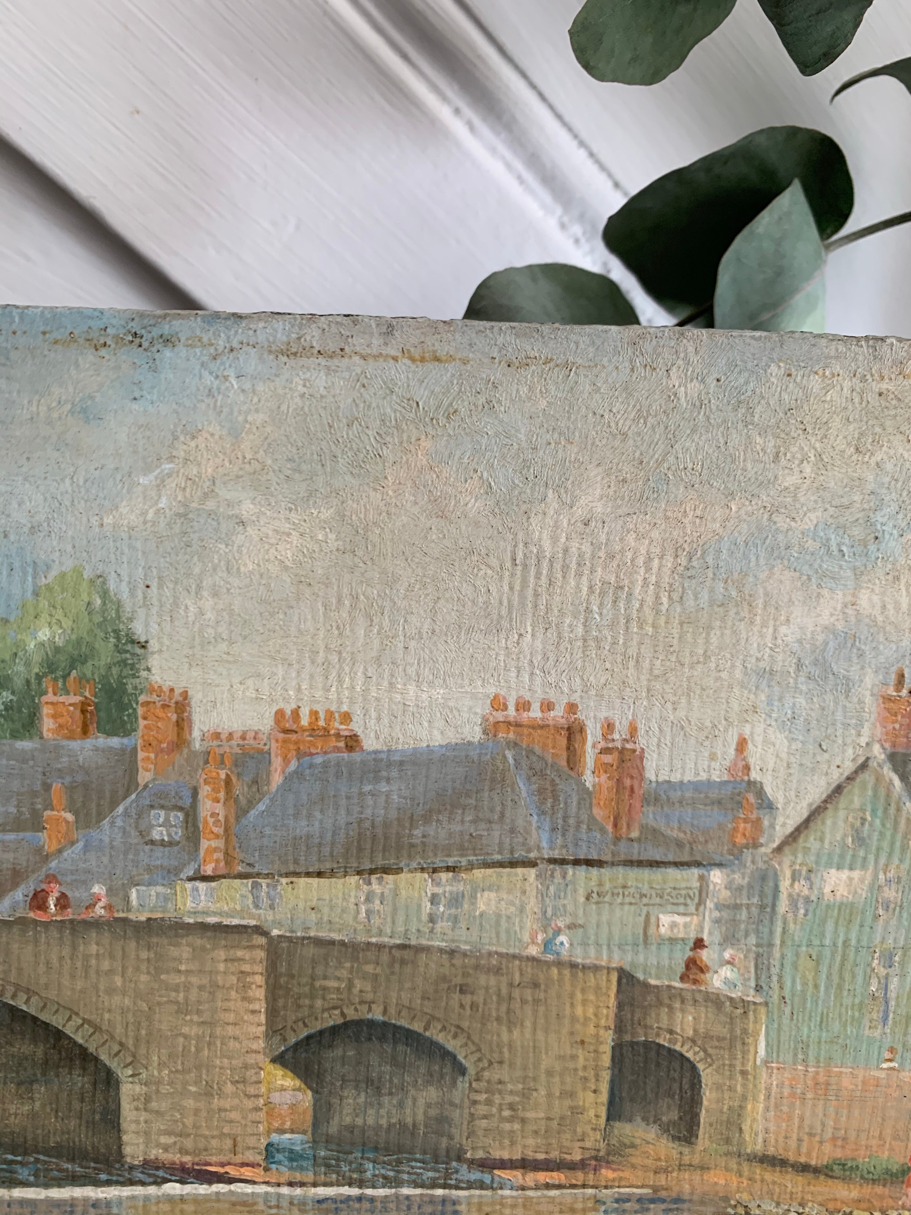 Old Stone Bridge: Oil on Board