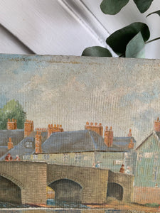Old Stone Bridge: Oil on Board
